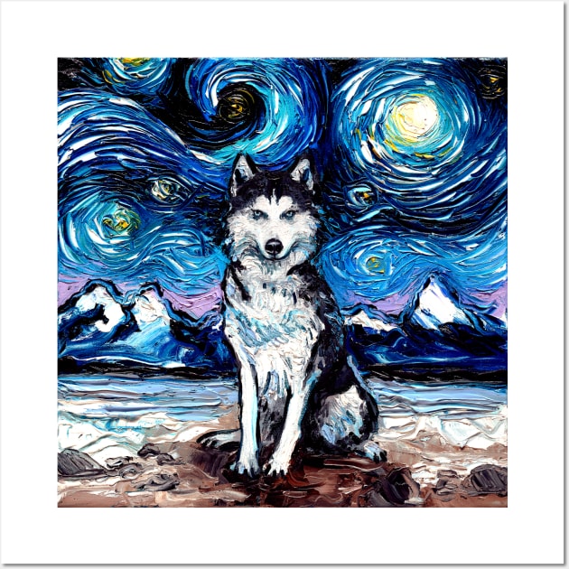 Husky Night Wall Art by sagittariusgallery